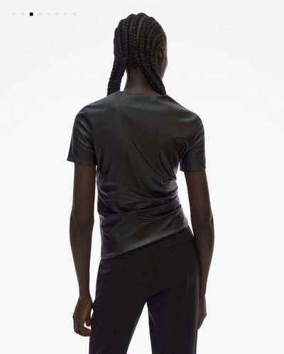 Helmut Lang Faux leather twist tee