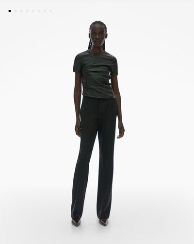 Helmut Lang Faux leather twist tee