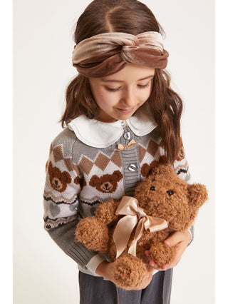Monnalisa - Jacquard Teddy Bear Cardigan