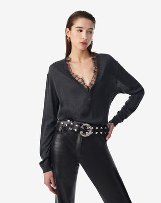 Iro Paris - HABY LACE V-NECK SWEATER