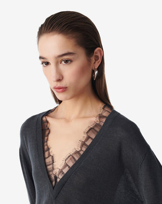 Iro Paris - HABY LACE V-NECK SWEATER