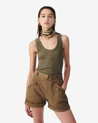 Iro Paris - EMMA CROPPED RIBBED TANK TOP