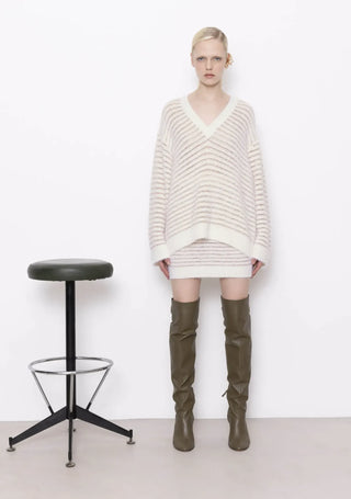 Nude - Sequin Tweed V Neck Knit