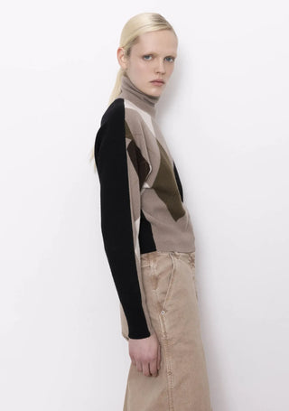 Nude - Mini T Neck Argyle Knit