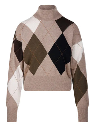Nude - Mini T Neck Argyle Knit