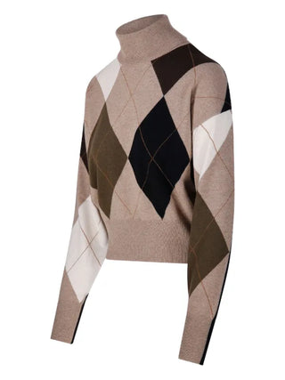 Nude - Mini T Neck Argyle Knit