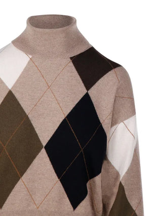 Nude - Mini T Neck Argyle Knit