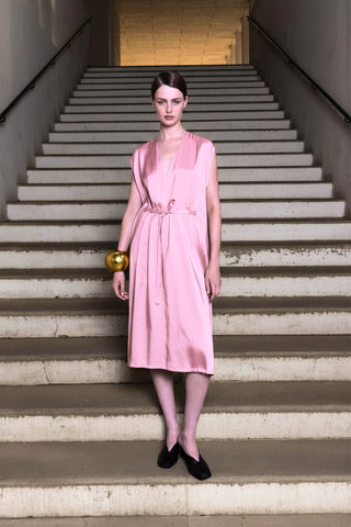 Nude - Sleeveless V-neck Dress in Pink