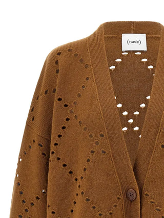 Nude - Long-sleeve Cut-out Cardigan