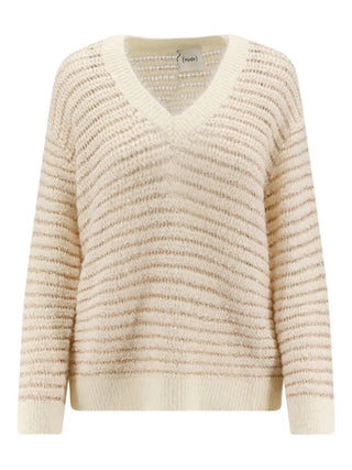 Nude - Sequin Tweed V Neck Knit