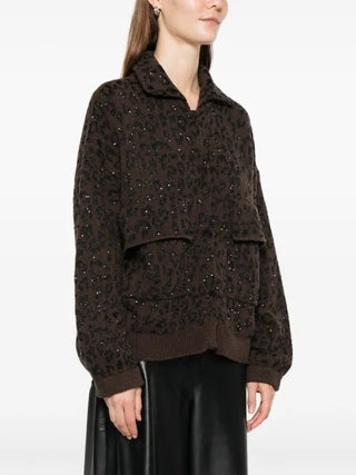 Nude - Animal knit Cardigan with Sequins