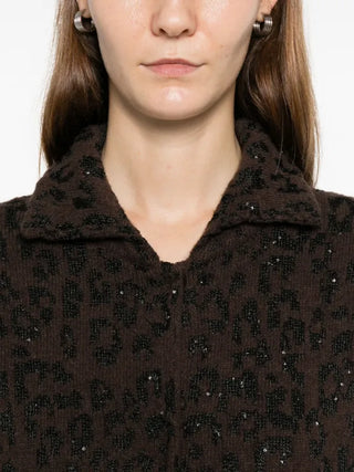 Nude - Animal knit Cardigan with Sequins