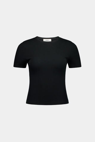 REBE - Ribbed T-Shirt Black