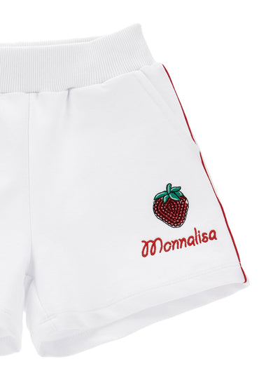 MONNALISA- Two-tone fleece shorts