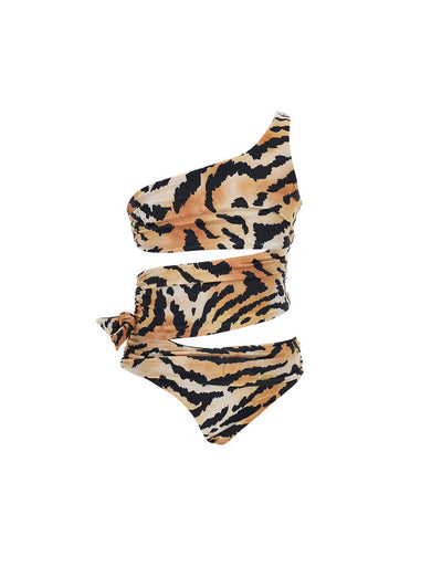 MONNALISA- Tiger print one-piece swimsuit