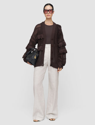 Joseph - Musa Cotton Raffia Fringe Cardigan