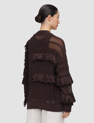 Joseph - Musa Cotton Raffia Fringe Cardigan