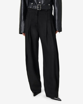 Iro - Flowy Denim pantsin Black