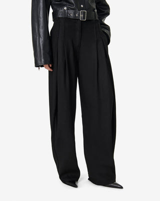 Iro - Flowy Denim pantsin Black