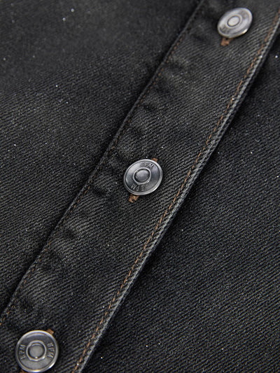 FANI XENOPHONTOS  ENVELOPE CLUTCH BLACK LEATHER
