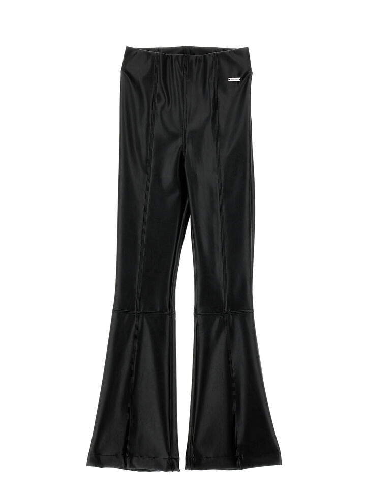 Monnalisa Coated fabric trousers with slits