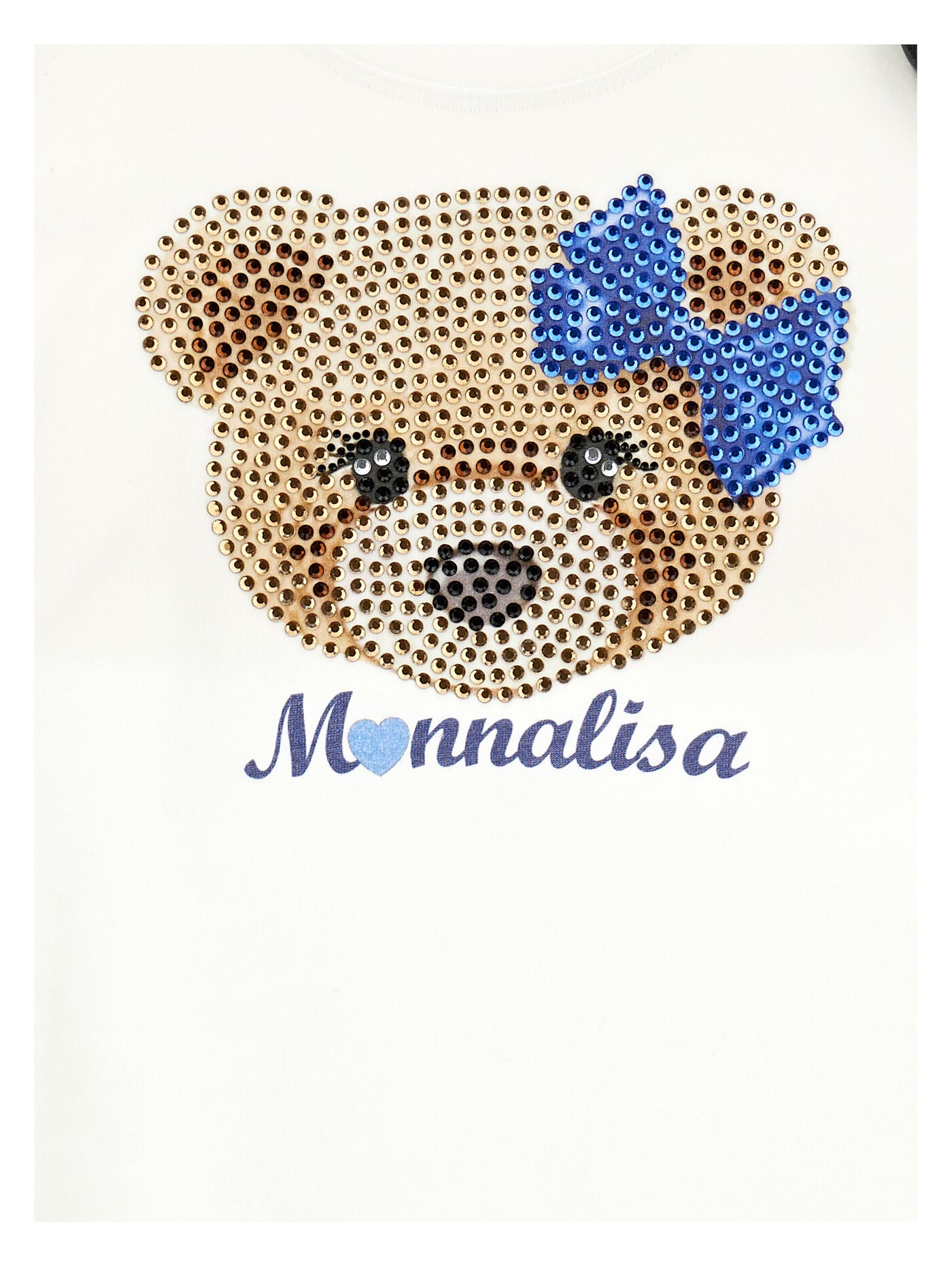 Monnalisa long-sleeved T-shirt with rhinestones