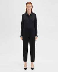 Theory Treeca crepe pull-on trousers