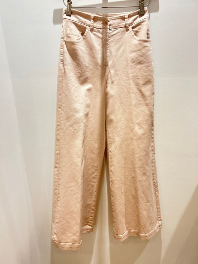 Nude wide leg rose denim