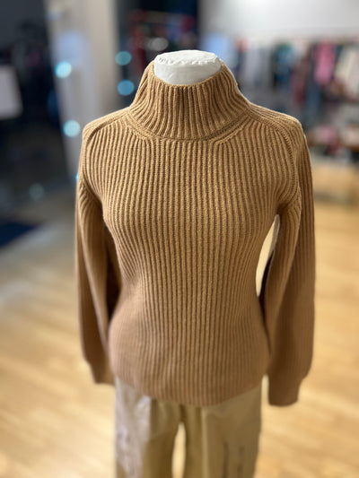 Nude turtle neck knit top