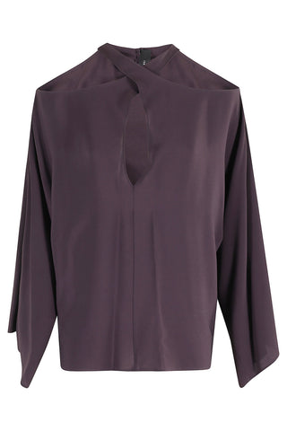 Federica Tosi- Silk Blend Blouse with Braided Collar