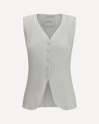 Gongdid Design - Light Denim Vest in White