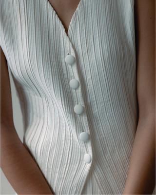 Gongdid Design - Light Denim Vest in White