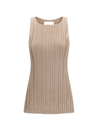 Gongdid Design - Sleevles Top Plisse in Beige