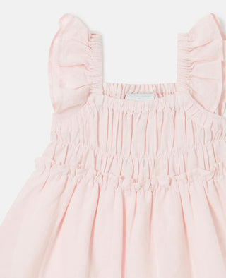 Stella McCartney Kids - Floral Embroidered Linen-Blend Dress
