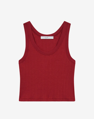Iro Paris - Emma Cropped Ribbed Tank Top in Red