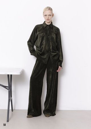 Nude - Velvet Wide Pant with Elastic Waist