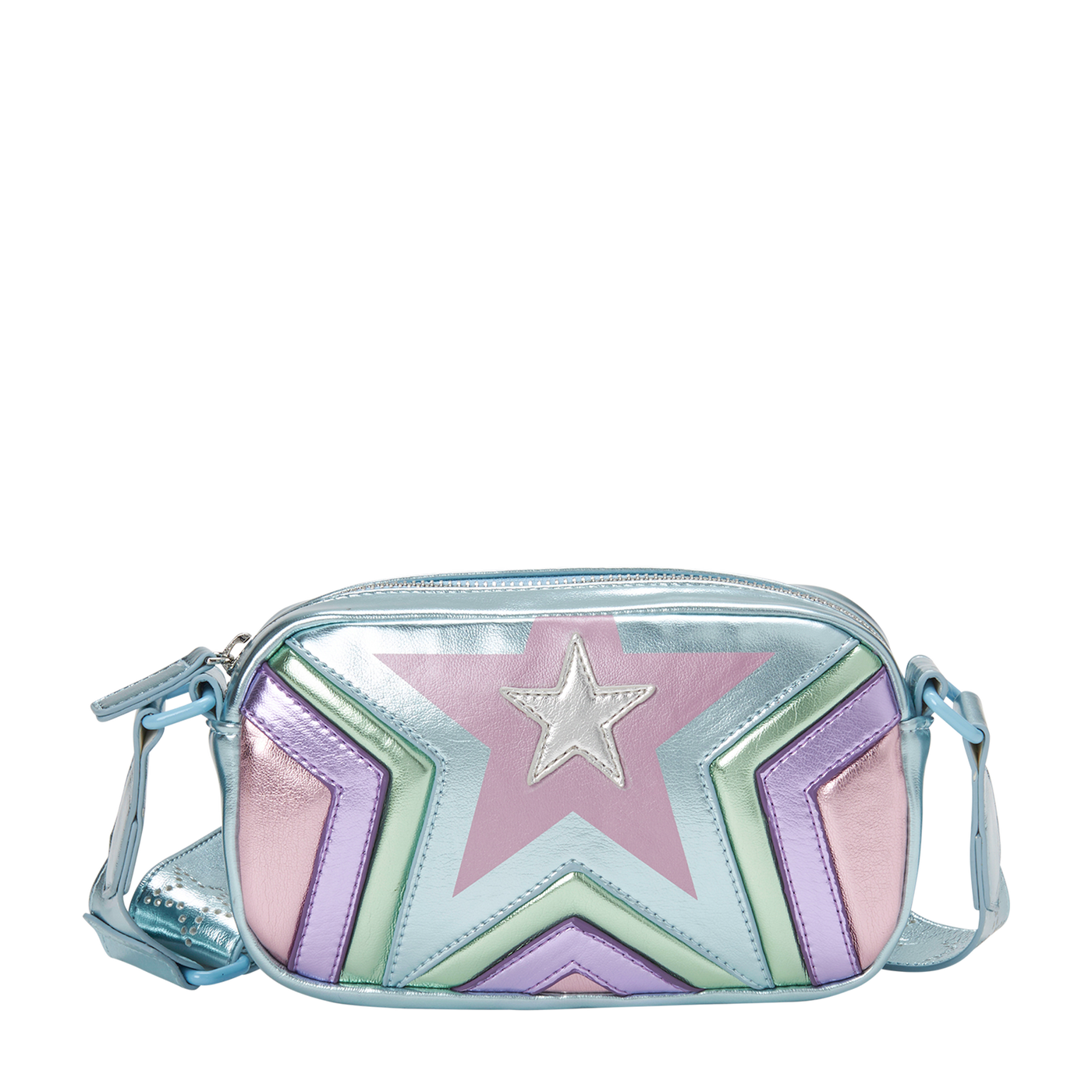 Stella McCartney Kids - Light Blue Metallic Bag With Stars