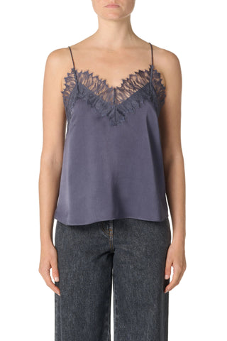 Iro Paris - Newin Silk & Lace Top Blue