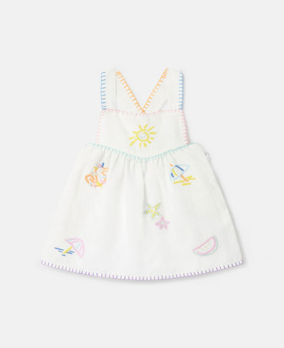 Stella McCartney Kids - Summer Doodles Embroidery Pinafore Dress