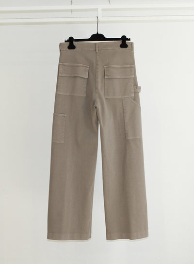 Nude cargo jean pant flare