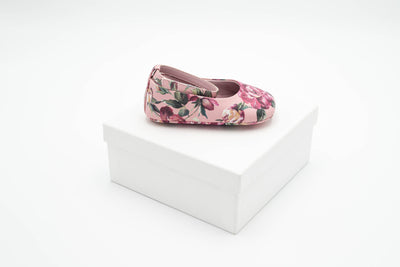 Dolce & Gabbana – Girls Pink Ballerinas with Bow Detail and Roses