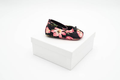 Dolce & Gabbana – Girls Black Ballerinas with Bow Detail and Flowers