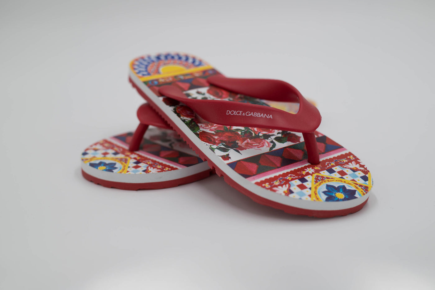 Dolce & Gabbana – Strapless Sandals Red Beachwear