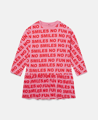 Stella McCartney Kids - No Smiles No Fun Print Cotton Dress