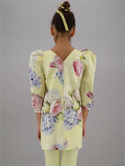 Monnalisa - Floral poplin dress