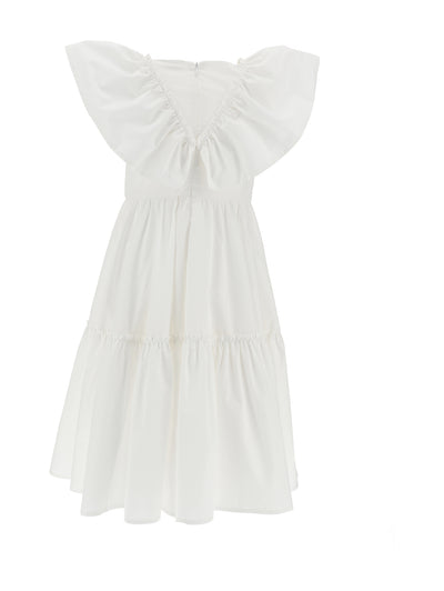 Monnalisa - Poplin dress with flounces