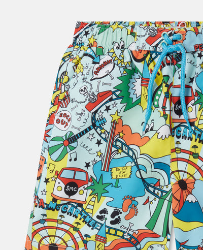 Stella McCartney Kids - Rollercoaster Print Swim Shorts