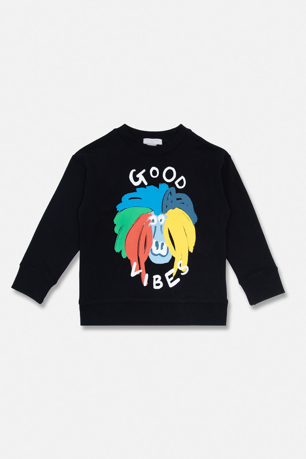 Stella McCartney Kids - BLACK SWEATSHIRT WITH ANIMAL MOTIF