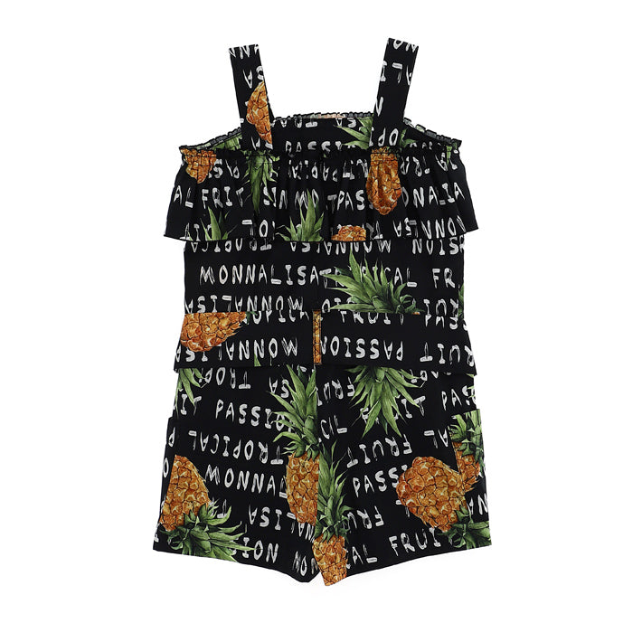 Monnalisa - Printed poplin pineapple playsuit- upto women’s S