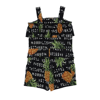 Monnalisa - Printed poplin pineapple playsuit- upto women’s S